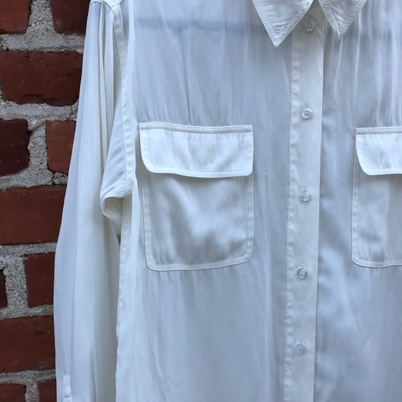 Designer VTG LANVIN Classic White Button Blouse - Picture 5 of 8